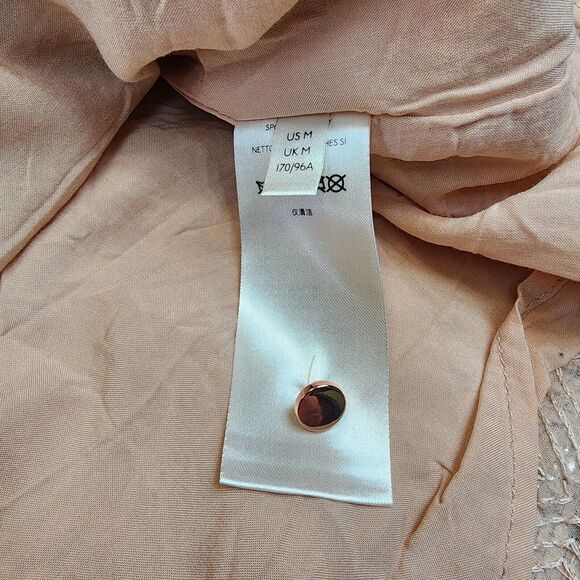 Anthropologie MAEVE Dress Womens Medium Pink Bernadette Sequin Tiered Midi Heavy - Picture 15 of 16